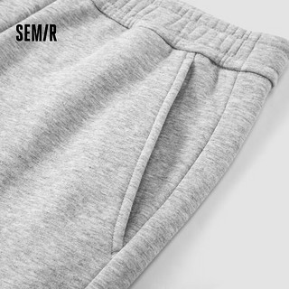 森马（Semir）休闲裤男加绒2024冬季发热抑菌纯色宽松直筒裤松紧腰 中花灰00510 175/80A/L