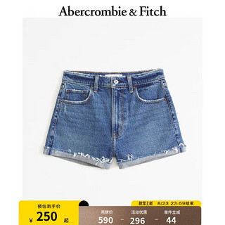 ABERCROMBIE & FITCH女装 24夏款休闲潮流复古百搭辣妹高腰妈咪短裤KI149-4076 中间色水洗 25 (160/66A)标准版