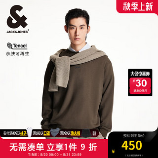 杰克·琼斯（JACK&JONES）秋季立体字母胶印时尚潮流百搭宽松圆领卫衣长袖男224333082 E08橄榄绿 常规 E08橄榄绿 185/104A/XL