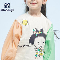 allo&lugh【露营系列】阿路和如儿童装2024夏款男女休T恤运动上衣 浅绿色  120cm