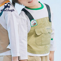 allo&lugh【露营系列】阿路和如儿童装2024夏款男女休T恤运动上衣 烟绿色 130cm