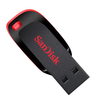 88VIP：SanDisk 闪迪 USB2.0 U盘CZ50酷刃黑红色 时尚设计 安全加密软件