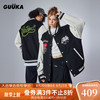 古由卡（GUUKA）潮牌创意爱心立体刺绣夹克男秋新款情侣舒适保暖透气时尚宽松外套 黑色