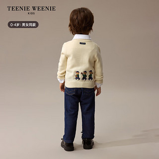 Teenie Weenie Kids小熊童装24秋冬男女宝宝休闲羊毛开衫毛衣 象牙白 100cm