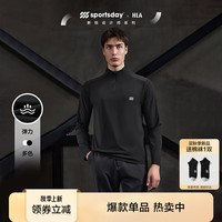 海澜之家（HLA）T恤24新运动SPORTSDAY长袖男秋季 黑色27 175/92A L137~150斤