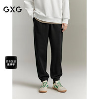 GXG男装 侧边撞色黑色休闲宽松束脚长裤休闲裤 2024秋季新品 黑色 1