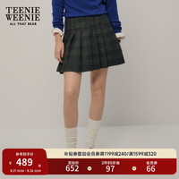 Teenie Weenie小熊秋季新款复古时髦百褶裙A字裙学院风短裙半身裙