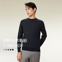 红豆羊毛衫男秋季打底针织纯色100%羊毛中年休闲百搭毛衣男