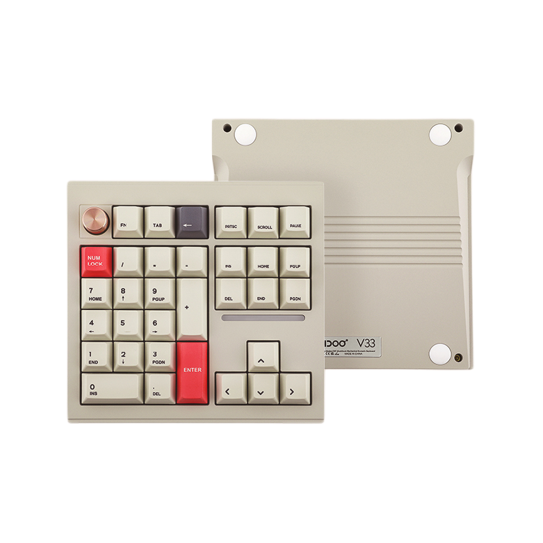 CIDOOO 赤度 V33 33键 三模机械键盘 磨砂灰色 珍珠白轴 RGB