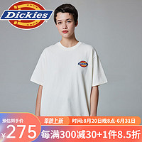 dickies小毛圈徽章L0G0短袖T恤 男女同款 简约百搭舒适T恤 DK0A87QZ 白鹭白 2XL