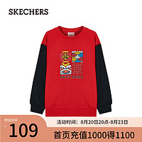 斯凯奇（Skechers）2024春龙年新年男中大童舒适轻便休闲L124K054 赛车红/001W XXXL