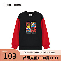 斯凯奇（Skechers）2024春龙年新年男中大童舒适轻便休闲L124K054 碳黑/0018 XXL