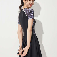 李宁 LI-NING连体泳衣女款泡温泉微胖女孩高级感遮肚肉显瘦女士大码游泳衣