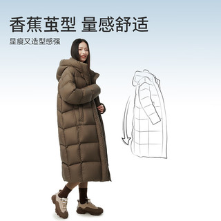 坦博尔2024冬季羽绒服女长款连帽加厚面包服美拉德穿搭TBF530832D 黑色 165/88A