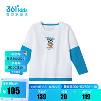 361°361度童装男童长袖针织衫2024年秋季小童 本白 120cm