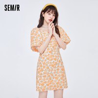 【清仓-连衣裙合辑C】森马 Semir女高级感气质黑色复古夏季显白遮肉