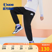 乔丹QIAODAN童装女童裤子女孩休闲裤2024秋季儿童运动裤 黑色 140cm