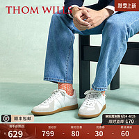 THOM WILLS 威世 德训鞋男经典复古休闲板鞋真皮透气小白鞋秋季T头鞋 浅灰白色G781 7 /40码