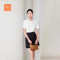HLA海澜之家短袖衬衫春季商务通勤纯色正装衬衣女装 漂白（净色）(Y0) 165/88A(37)