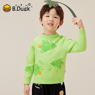 B.Duck小黄鸭童装儿童毛衣针织衫春秋男童上衣宝宝套头衫 乳白 120cm