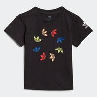 阿迪达斯 adidas纯棉舒适串标时尚百搭透气中性童中小童短袖上衣夏装