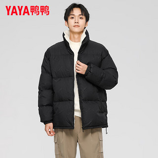 鸭鸭（YAYA）羽绒服男短款2024冬季时尚休闲简约立领防风保暖外套JS 黑色 M