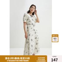 独束大码女装【清风竹影】新中式墨竹亚麻连衣裙2024夏季 米底墨竹 4