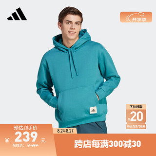 adidas 阿迪达斯 轻运动男装冬季加绒运动连帽卫衣IM0479 北冰洋蓝 A/S