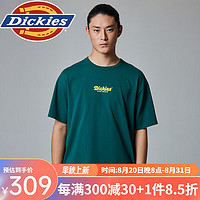 dickies T恤男 植绒印花重磅棉短袖T恤 休闲百搭短袖T恤 DK0A87FG 雨林绿 S