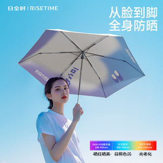 RUMBRELLA日全时三折全自动伞钛银胶遮太阳防晒防紫外线女士便携晴雨伞两用 靛蓝【钛银胶自动伞】