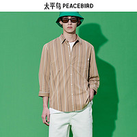 PEACEBIRD 太平鸟 男装 合集 条纹七分袖衬衫  B1CBC2105 S