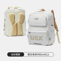 UEK书包女大容量男高中初中生中双肩背包小4-6年级白色