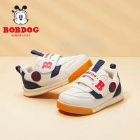 巴布豆(BOBDOG)童鞋软底儿童运动鞋男童中大童休闲鞋秋季女童儿童运动鞋 米/藏青蓝33090 23码内长15.0cm/适合脚长14cm