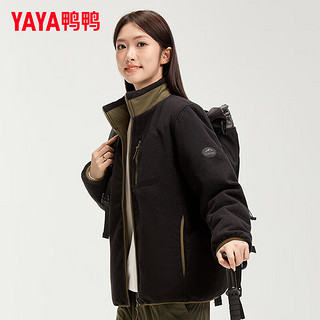 YAYA 鸭鸭羽绒服 鸭鸭（YAYA）羽绒服短款2024冬季新款双面穿简约时尚百搭男女同款保暖外套