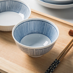 华青格 风信绘蓝4.5英寸米饭碗 4只装
