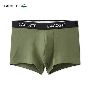 LACOSTE法国鳄鱼男士24秋季时尚潮流棉质舒适3条装平角内裤5H3389 I7L/红/卡其绿/黑 L/175