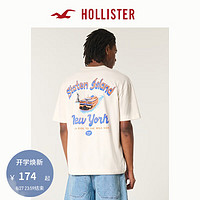 HOLLISTER24秋美式印花宽松短袖重磅T恤 男女 KI323-4056 白色 M (180/100A)