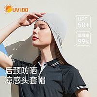 百亿补贴：UV100 防晒帽女夏防紫外线户外遮阳轻薄透气冰丝护颈太阳帽男22358