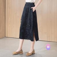 丝柏舍 SPECIAL【新中式半身裙】2024春装新女士百搭显瘦开叉A字裙有大码