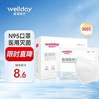 WELLDAY 维德 N95折叠式医用防护口罩立体五层防护灭菌独立装防风防雾霾沙尘