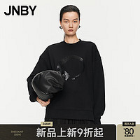 JNBY24秋卫衣宽松圆领长袖5O8413560 001/本黑 XS