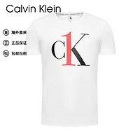 卡尔文·克莱恩 Calvin Klein CK男士T恤 短袖时尚经典夏装 NM1903E 7UM白色 M