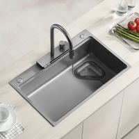 箭牌 ARROW 飞雨系列 AE451 宽边纳米水槽 纳米银 700*480mm