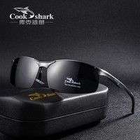 库克鲨鱼(CookShark)库克鲨鱼偏光太阳镜男墨镜男士大框防紫外线户外驾驶开车司机眼镜 枪色