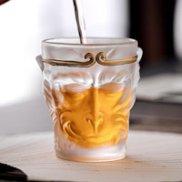NSYCA悟空玻璃杯主人杯男士功夫茶杯琉璃杯喝茶杯子玻璃大圣品茗杯 磨砂悟空杯(带金边)1个装