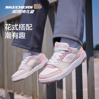 Skechers斯凯奇儿童校园休闲低帮板鞋女童春秋复古潮流运动鞋 女童/黑色/多彩色/BKMT 32码