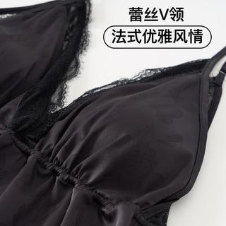 【舒适冰丝】2024吊带裙高级感性感V领蕾丝睡裙女夏季
