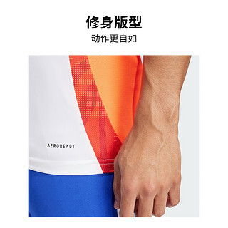 adidas足球训练运动圆领短袖球衣男装夏季阿迪达斯JF4194 白/红荧光 3XL