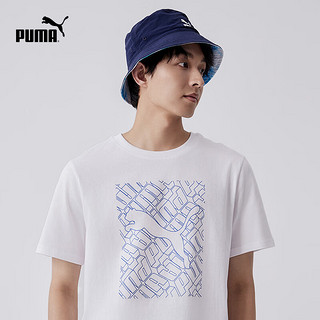 彪马（PUMA） 夏季男子休闲印花短袖T恤 GRAPHICS CAT TEE 683446 白-02 L(180/100A)