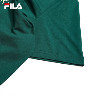 斐乐（FILA）男子短袖T恤夏季时尚大LOGO休闲上衣短袖衫 森林绿-GN 180/100A/XL